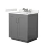 Wyndham Collection Miranda 30" Free Standing Single Basin Vanity Set with Cabinet and Quartz Vanity Top