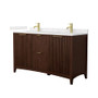 Wyndham Collection Palmilla 60" Free Standing Double Basin Vanity Set with Cabinet and Cultured Marble Vanity Top