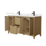 Wyndham Collection Palmilla 60" Free Standing Double Basin Vanity Set with Cabinet and Cultured Marble Vanity Top