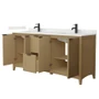 Wyndham Collection Palmilla 72" Free Standing Double Basin Vanity Set with Cabinet and Quartz Vanity Top
