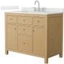 Wyndham Collection Pendry 42" Free Standing Single Basin Vanity Set with Cabinet and Quartz Vanity Top