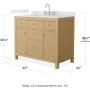 Wyndham Collection Pendry 42" Free Standing Single Basin Vanity Set with Cabinet and Quartz Vanity Top