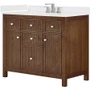 Wyndham Collection Pendry 42" Free Standing Single Basin Vanity Set with Cabinet and Quartz Vanity Top