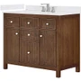 Wyndham Collection Pendry 42" Free Standing Single Basin Vanity Set with Cabinet and Quartz Vanity Top