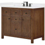 Wyndham Collection Pendry 42" Free Standing Single Basin Vanity Set with Cabinet and Quartz Vanity Top