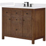 Wyndham Collection Pendry 42" Free Standing Single Basin Vanity Set with Cabinet and Quartz Vanity Top