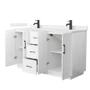 Wyndham Collection Elan 60" Free Standing Double Basin Vanity Set with Cabinet and Quartz Vanity Top