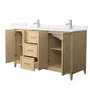 Wyndham Collection Elan 60" Free Standing Double Basin Vanity Set with Cabinet and Quartz Vanity Top
