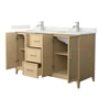 Wyndham Collection Elan 60" Free Standing Double Basin Vanity Set with Cabinet and Quartz Vanity Top