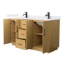 Wyndham Collection Elan 60" Free Standing Double Basin Vanity Set with Cabinet and Quartz Vanity Top