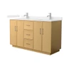 Wyndham Collection Elan 60" Free Standing Double Basin Vanity Set with Cabinet and Quartz Vanity Top