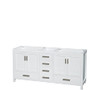 Wyndham Collection Sheffield 72" Free Standing Double Basin Vanity Set with Cabinet and Marble Vanity Top