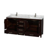 Wyndham Collection Sheffield 72" Free Standing Double Basin Vanity Set with Cabinet and Marble Vanity Top