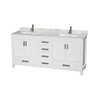 Wyndham Collection Sheffield 72" Free Standing Double Basin Vanity Set with Cabinet and Marble Vanity Top