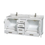 Wyndham Collection Sheffield 72" Free Standing Double Basin Vanity Set with Cabinet and Marble Vanity Top