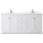 Wyndham Collection Avery 72" Free Standing Double Basin Vanity Set with Cabinet and Quartz Vanity Top
