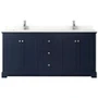 Wyndham Collection Avery 72" Free Standing Double Basin Vanity Set with Cabinet and Quartz Vanity Top