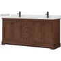 Wyndham Collection Avery 72" Free Standing Double Basin Vanity Set with Cabinet and Quartz Vanity Top