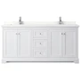 Wyndham Collection Avery 72" Free Standing Double Basin Vanity Set with Cabinet and Quartz Vanity Top