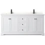 Wyndham Collection Avery 72" Free Standing Double Basin Vanity Set with Cabinet and Quartz Vanity Top