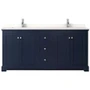 Wyndham Collection Avery 72" Free Standing Double Basin Vanity Set with Cabinet and Quartz Vanity Top