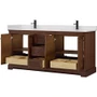 Wyndham Collection Avery 72" Free Standing Double Basin Vanity Set with Cabinet and Quartz Vanity Top