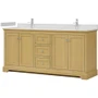 Wyndham Collection Avery 72" Free Standing Double Basin Vanity Set with Cabinet and Quartz Vanity Top