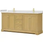 Wyndham Collection Avery 72" Free Standing Double Basin Vanity Set with Cabinet and Quartz Vanity Top