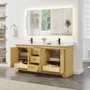 Wyndham Collection Avery 72" Free Standing Double Basin Vanity Set with Cabinet and Quartz Vanity Top