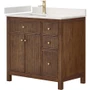 Wyndham Collection Pendry 36" Free Standing Single Basin Vanity Set with Cabinet and Quartz Vanity Top