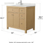 Wyndham Collection Pendry 36" Free Standing Single Basin Vanity Set with Cabinet and Quartz Vanity Top
