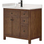 Wyndham Collection Pendry 36" Free Standing Single Basin Vanity Set with Cabinet and Quartz Vanity Top