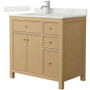 Wyndham Collection Pendry 36" Free Standing Single Basin Vanity Set with Cabinet and Quartz Vanity Top