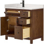 Wyndham Collection Pendry 36" Free Standing Single Basin Vanity Set with Cabinet and Quartz Vanity Top