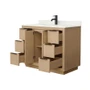 Wyndham Collection Maroni 42" Free Standing Single Basin Vanity Set with Cabinet and Quartz Vanity Top