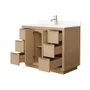 Wyndham Collection Maroni 42" Free Standing Single Basin Vanity Set with Cabinet and Quartz Vanity Top