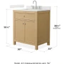 Wyndham Collection Pendry 30" Free Standing Single Basin Vanity Set with Cabinet and Quartz Vanity Top