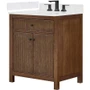 Wyndham Collection Pendry 30" Free Standing Single Basin Vanity Set with Cabinet and Quartz Vanity Top
