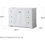 Wyndham Collection Avery 48" Single Free Standing Vanity Cabinet Only - Less Vanity Top