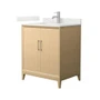 Wyndham Collection Janna 30" Free Standing Single Basin Vanity Set with Cabinet and Quartz Vanity Top