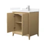 Wyndham Collection Janna 30" Free Standing Single Basin Vanity Set with Cabinet and Quartz Vanity Top