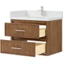 Wyndham Collection Isola WM 30" Wall Mounted Single Basin Vanity Set with Cabinet and Quartz Vanity Top