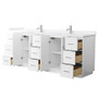 Wyndham Collection Elan TK 84" Free Standing Double Basin Vanity Set with Cabinet and Cultured Marble Vanity Top