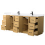 Wyndham Collection Elan TK 84" Free Standing Double Basin Vanity Set with Cabinet and Cultured Marble Vanity Top
