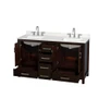 Wyndham Collection Sheffield 60" Free Standing Double Basin Vanity Set with Cabinet and Quartz Vanity Top
