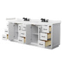 Wyndham Collection Miranda 84" Free Standing Double Basin Vanity Set with Cabinet and Cultured Marble Vanity Top