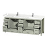 Wyndham Collection Sheffield 84" Free Standing Double Basin Vanity Set with Cabinet and Cultured Marble Vanity Top