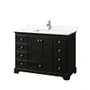 Wyndham Collection Deborah 48" Free Standing Single Basin Vanity Set with Cabinet and Quartz Vanity Top