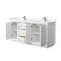 Wyndham Collection Strada 72" Free Standing Double Basin Vanity Set with Cabinet and Quartz Vanity Top