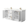 Wyndham Collection Strada 72" Free Standing Double Basin Vanity Set with Cabinet and Quartz Vanity Top